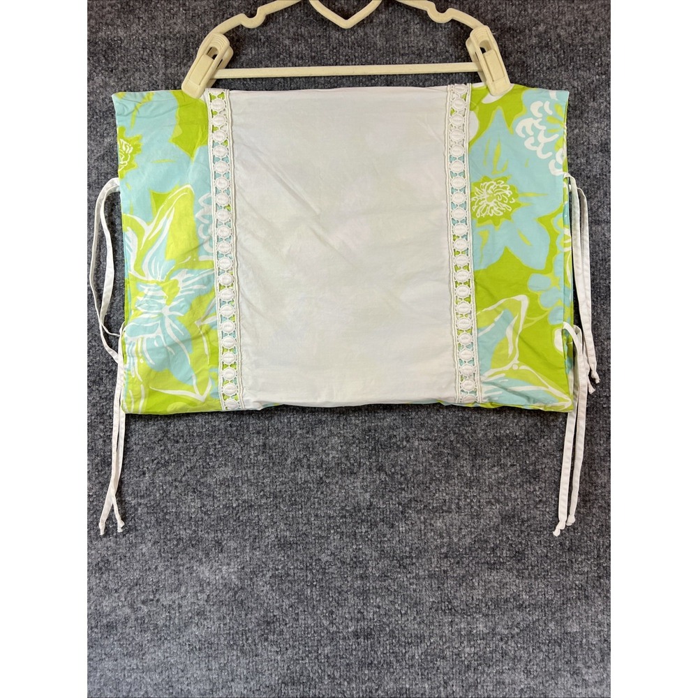 Lilly Pulitzer for Garnet Hill Lumbar Pillow Sham Cover 100% Cotton Floral Green